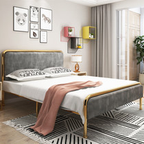 All-in-one US and Nordic Iron Bed 1 5 1 8 m Single Double Bed Modern Simple Light Luxury Net Red Princess Iron Frame Bed