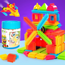 Junyuan preschool education 200 thorn thorn mane comb Building blocks variety puzzle assembly and insertion Early education Hedgehog toys