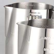 Thickened Stainless Steel Sharp Mouth Raffles Cups inside and outside with scale measuring cups Milk Bubble Cup Fancy Coffee Lakflower