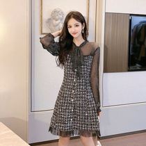 Net red fat MM covering meat thin tea break skirt women 2021 New temperament base skirt small fragrant dress