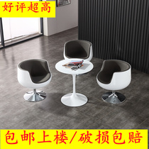 Office reception desk and chair Wine glass chair Sales department reception desk and chair combination Modern light luxury ergonomic chair white