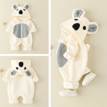 Male Baby Conjoined Clothes Spring Fall 1 Year Old Baby Out Hug Super Cute 100 Days Female Toddler Clothes Spring Dress Suit