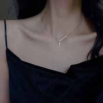 S925 sterling silver lightning necklace 2021 new girl light luxury niche design sense simple and wild collarbone chain summer