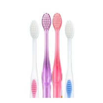 EBISU Hui Baishi Japanese elastic gingival super first fine hair adult soft toothbrush color random 4 sets