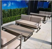 Outdoor Stainless sofa minimalist Villa Courtyard Hotel Holiday Village Minjuku Open-air Balcony Sofa Tea Table Combinations