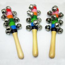 Wooden lined with seven colorful hands rattle wooden rainbow rocking bell infant Early teaching Toy Orff percussion instrument