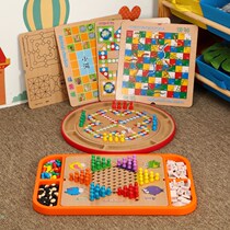 Childrens game chess Wooden checkers Flying Chess Backgammon Educational toys Checkers Table games Parent-child