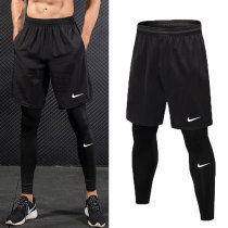  Fitness mens shorts and trousers two-piece sports sports track and field training running quick-drying elastic basketball game bottoming