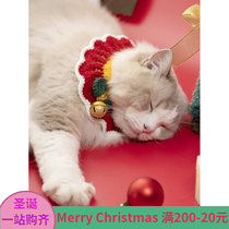 Cat Bib Christmas Deer Christmas Scarf Gift Red Bib Cat Collar Bow Pet Hat