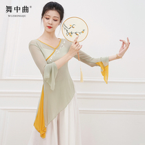 Dance on curved surface in the classical lian gong fu female elegant body rhyme sha yi art Chinese folk dance costumes dance costume