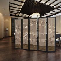 Chinese solid wood screen hotel restaurant tea building office bedroom shielded living room partition mobile folding and set manufacturer