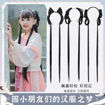 Spring and autumn wig ancient style childrens one-piece hair band wig Hanfu wig lazy person good with soft bun