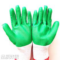 Manufacturer direct sales green film sticker leather gloves thickened anti-cut anti-wear and wear rubber industrial labor protection gloves custom-made
