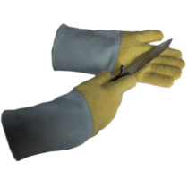 Supply of aramid cow skin high temperature anti - cutting gloves high - temperature cutting gloves and microwave oven gloves