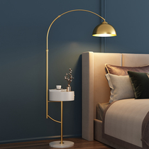 Nordic sofa side floor lamp living room wireless charging light luxury bedroom bedside table drawer coffee table vertical table lamp
