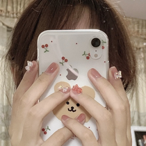 Manchu Net red with the same little red book fairy wear nail art finished patch bear butterfly fake nails handmade