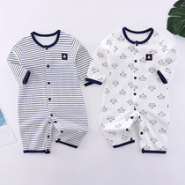 Baby One-piece Clothes Summer Thinly Long Sleeves Pure Cotton Air Conditioning Suit Baby Khaclothes Newborn Toddler Breathable Pyjamas Climbing Clothes