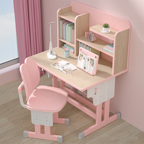 Desk bookshelf integrated table with bookcase bedroom learning table girls home liftable desk chair computer desk