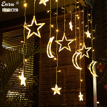 Outdoor star moon solar light string outdoor waterproof garden star light room decoration night light remote control