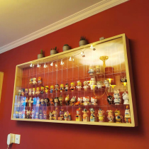 Bubble Matt doll blind box display cabinet Multi-grid wall-mounted log acrylic dustproof collection storage cabinet with door