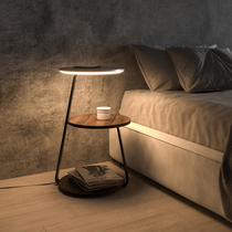 Bedroom floor lamp Wireless charging Living room shelf side coffee table design sense is very simple Bedside table lamp one