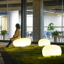 Luminous stone head lamp outdoor solar garden lamp hotel garden lawn project lighting Pebble landscape lamp