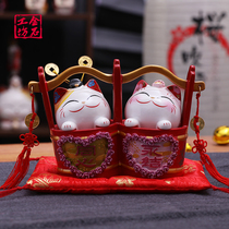 Jinshi Workshop Yongjia Tongxin Wealth Cat Pendings Send Newcomers Creative Practical Gifts Wedding Couple