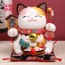 Jinshi Workshop Lucky cat small ornaments Automatic shaking hands Lucky Cat Ceramic household home safety deposit money piggy bank