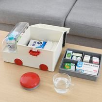 Large childrens medicine box cartoon medicine box baby cute household multi-layer medicine storage box can be portable family