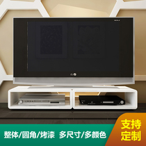 Mobile wood accumulation bamboo shelve TV heightening frame desktop storage rack set-top box router socket containing finishing frame