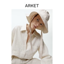 Lady ARKET LINEN WIDE HAT Lace Sun Hat 2022 Summer New 1062085003