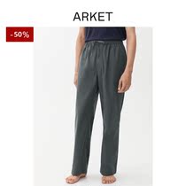 ARKET mens clothing pure cotton pumping rope sleeping pants home pants dark grey 2022 spring new product 1007299001