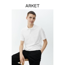 ARKET mens clothing pure cotton short sleeves polo shirt white 2022 spring summer new product 0756511002