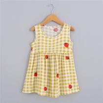 Childrens Cotton Cotton Girls sling night Dress Summer Princess Cotton silk sleeveless dress Pajamas Baby thin little girl