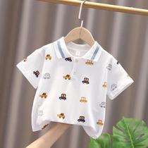 Boys new short-sleeved new shirt children lapel top POLO shirt children pure cotton short-sleeved T-shirt tide