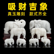 Natural jade elephant home accessories ornaments living room entrance office decoration opening housewarming new home gifts