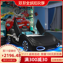 New childrens running lathe 1 5 m Boy single car bed Girl 1 2M cartoon solid wood splicing princess bed