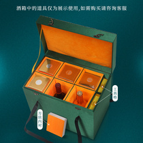 High-grade portable wooden wine box Wine box White wine red wine champagne box Packaging gift box toolbox six bottles