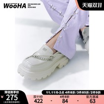 WooHa Wuha 2021 New Big Head shoes French retro design sense Joker white thick sole Mary Jane shoes women