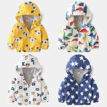 Korean version of the thin childrens coat hooded baby windbreaker 2021 spring and autumn new childrens clothing boys zipper shirt foreign style