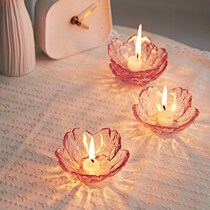 Nordic creative cherry blossom glass candlestick decoration Household candle holder candlelight dinner supplies props ins girl