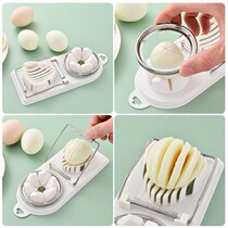Multi-function egg cutter Household stainless steel three-in-one egg cutter Egg slicer Flower cutter