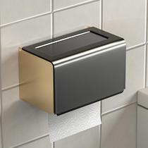 Toilet tissue box Non-punching toilet roll paper holder light luxury waterproof paper box wall-mounted toilet paper rack