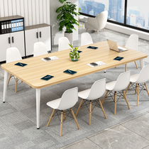 Conference table long table desk chair combination minimalist modern office Long table bench bench strip table desk