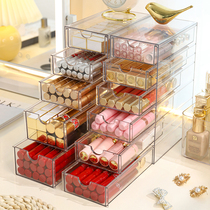 Lipstick storage box acrylic high-grade transparent desktop makeup eye shadow brush display stand lip glaze ins dust drawer