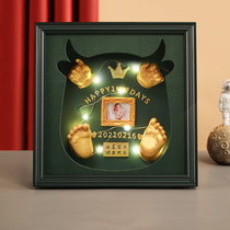 Baby footprints handprints handprints baby full moon souvenirs three-dimensional fetal hair foot print newborn permanent