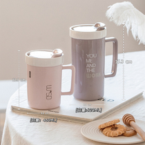  Simple ceramic cup Large capacity mug with lid Boys water cup Female couple cup Home office coffee cup