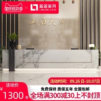Company front desk paint simple marble pattern reception desk beauty salon hotel Hall simple cashier bar