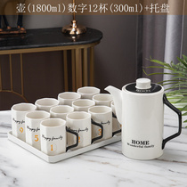 Water Glass Suit Home Living Room Light Extravagant water with high temperature resistant cool kettle 8 cups Nordic Cold Kettle Ceramics