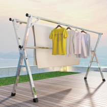  Stainless steel outdoor clothes rack to dry quilt artifact Balcony folding clothes rack indoor household balcony bedroom stainless steel